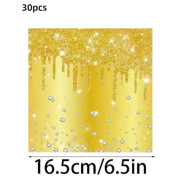 TEMU 30 ks zlatých ubrousků, velikost 6,5" x 6,5", zlaté papírové ubrousky na večeři, vhodné pro muže i ženy, ideální pro večírky s , svatební