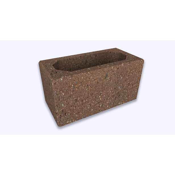 Tvárnice plotová hladká CS Blok 20 hnědá 200×400×200 mm