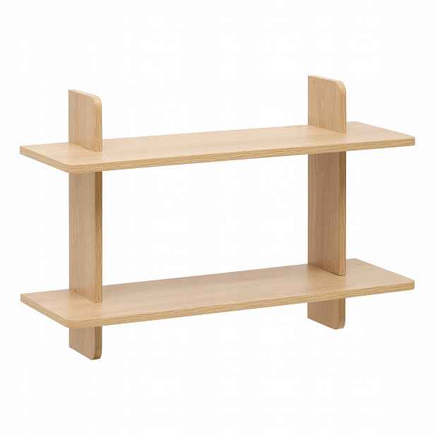 Nástěnná Police Bílá 2-ÚROVŇOVÁ 60 X 19 X 40 CM Do Obývacího Pokoje S Mdf