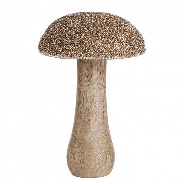 Butlers HARVEST LOVE Houba dřevěná s perličkami 15 cm