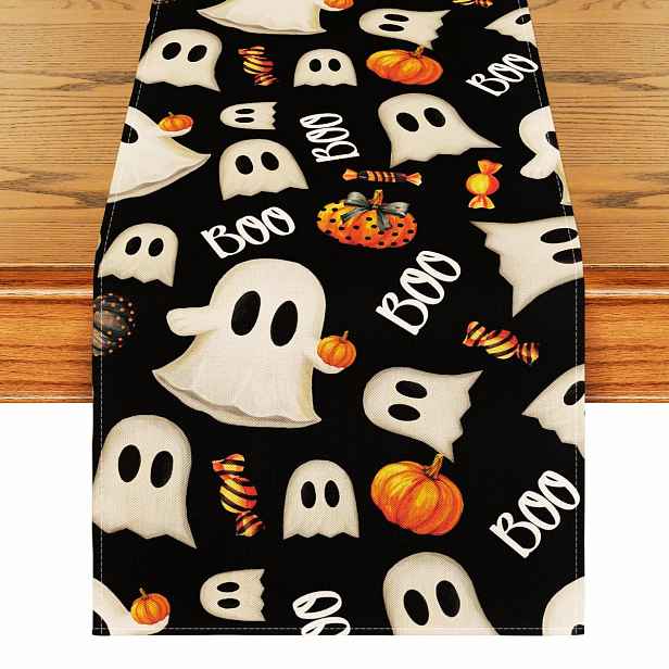 Halloweenský Běhoun 40X140 CM Duchové Dýně Boo Polyester Na Stůl