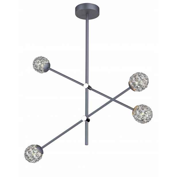 Lampa s krystaly šedá 4XG9 Apeti Candellux