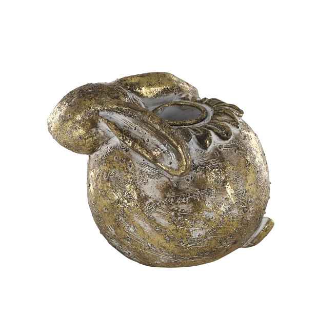 Mosazný antik svícen králík na úzkou svíčku Rabbi - 11*8*9 cm Chic Antique