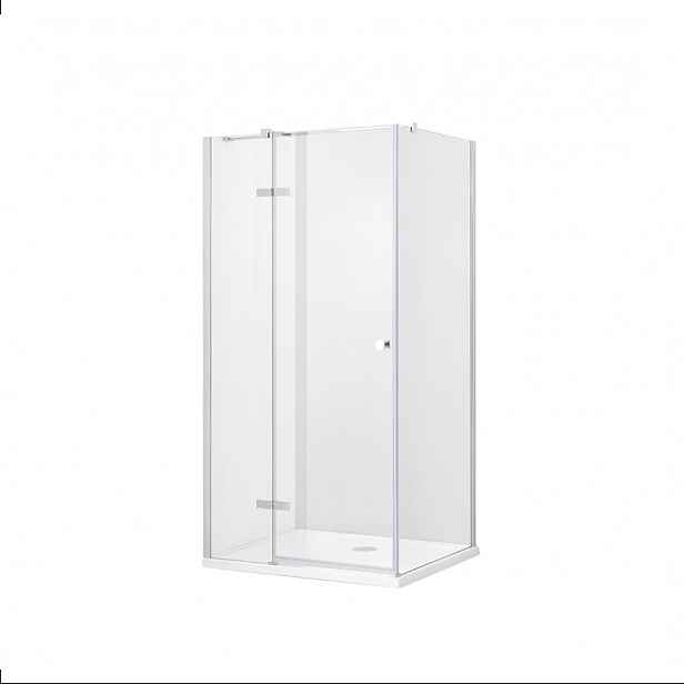 BESCO Čtvercový sprchový kout PIXA 90 x 90 cm; bezrámový; zpevňující vzpěry; levé dveře
