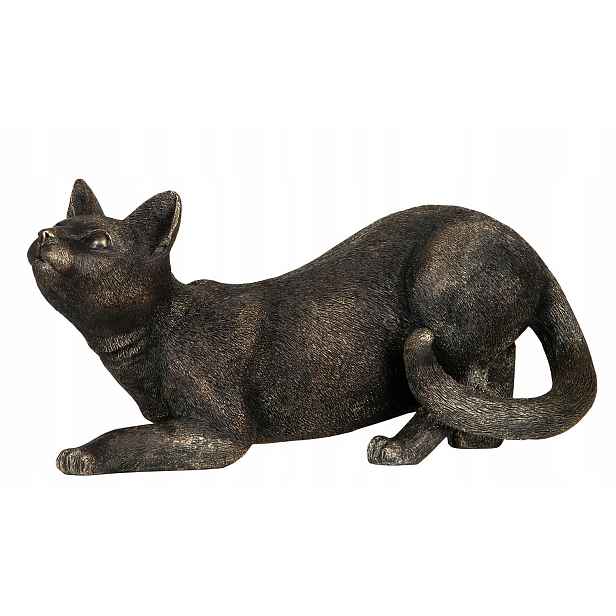 Figurka Kočka staré zlato doplněk do obývacího pokoje ložnice 36x18 cm