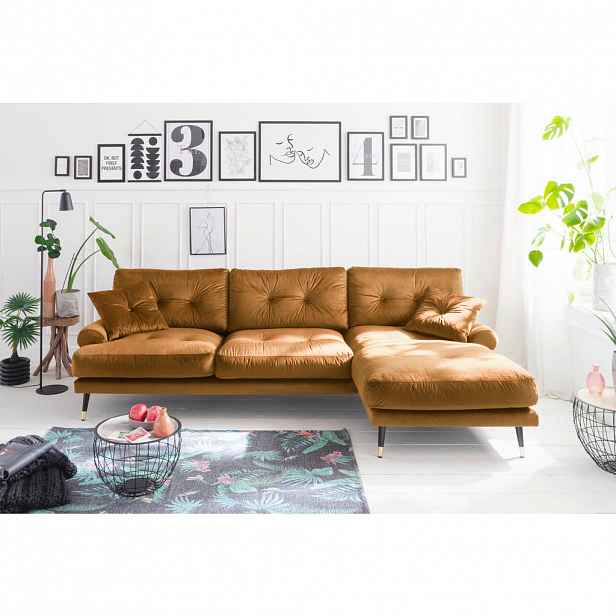 MID.YOU ROHOVÁ SEDAČKA, textil, hořčicově žlutá