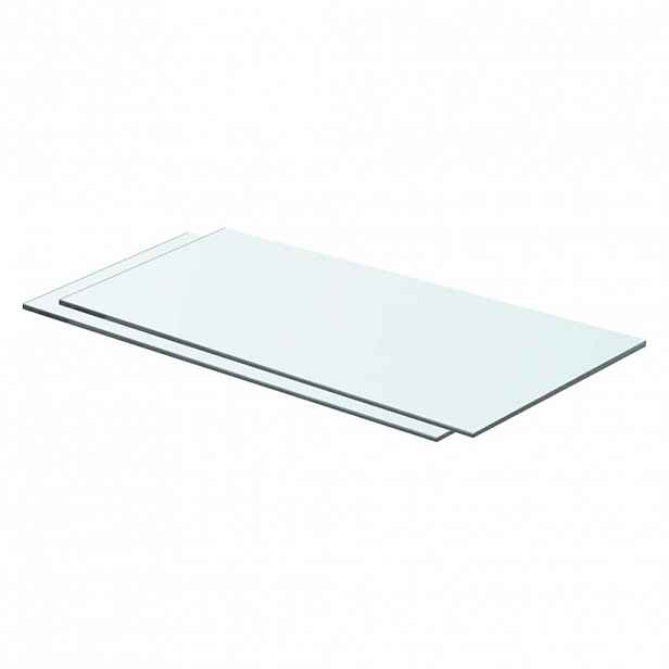 vidaXL Policové desky 2 ks sklo čiré 60 x 25 cm