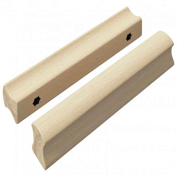 vidaXL Přímá rukojeť 2 ks Přírodní dřevo 130 x 25 x 30 mm