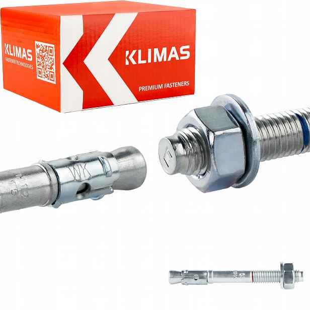 Kotvy do betonu ocelové M8 x 75 mm 100 ks mechanické Klimas Le-zn