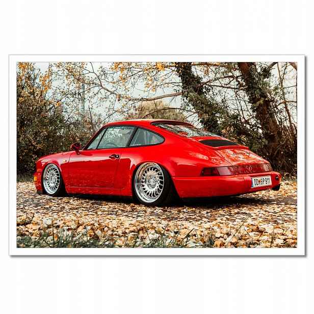 Plakáty v rámu 60x40 Červené Porsche Auto