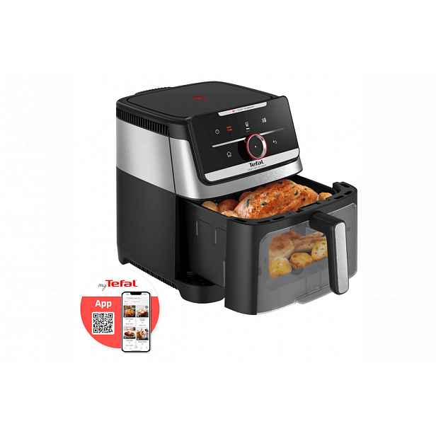 Horkovzdušná fritéza Tefal Easy Fry Silence EY876DE1 Černá/Nerezová
