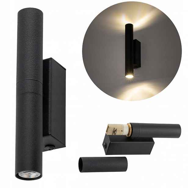 Kinkiet Lampa 2xG9 Černá moderní do obývacího pokoje nástěnné osvětlení chodba