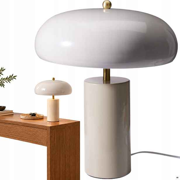 Stolní Lampa šedá 38 Cm minimalistická Na Komodu Noční Stolek houba E14