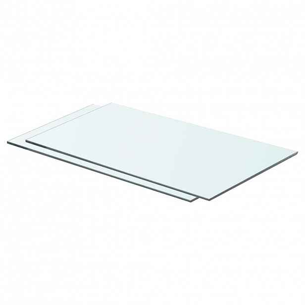 vidaXL Policové desky 2 ks sklo čiré 60 x 30 cm