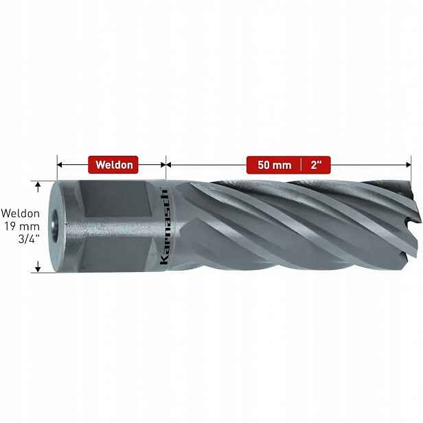 Vrták ø 14 mm x 50 mm Hss-xe, Weldon 19 mm Karnasch (201265014)