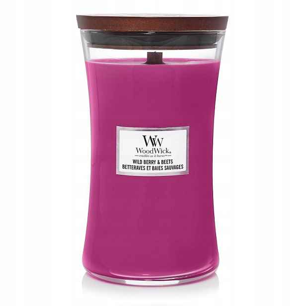 WoodWick Wild Berry & Beets – vonná svíčka s dřevěným knotem 110–120h