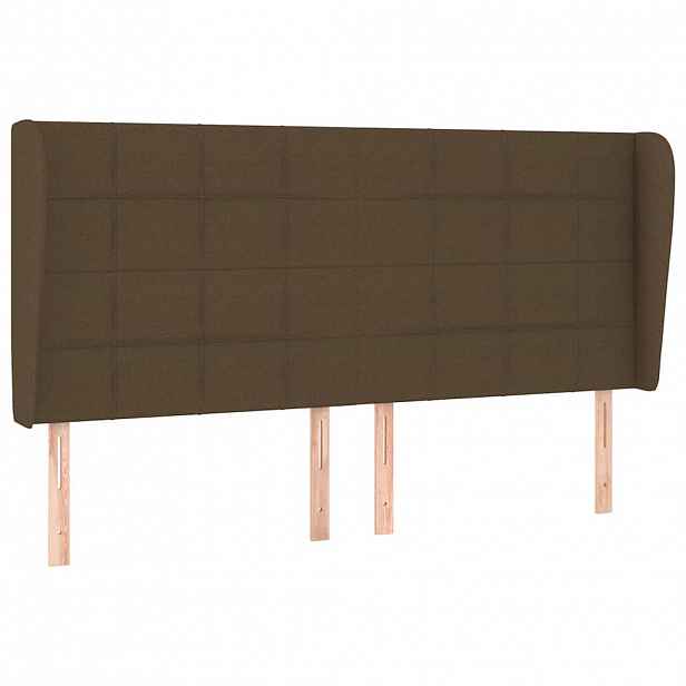 vidaXL Čelo postele typu ušák tmavě hnědé 203x23x118/128 cm textil