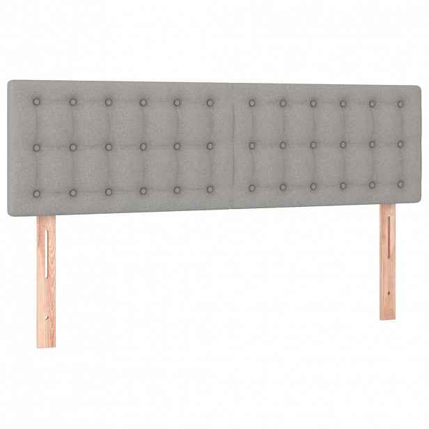 vidaXL Čela postele světle šedá 144x5x78/88 cm látka