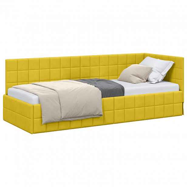 vidaXL Rohový rám postele Žlutá 80 x 200 cm samet
