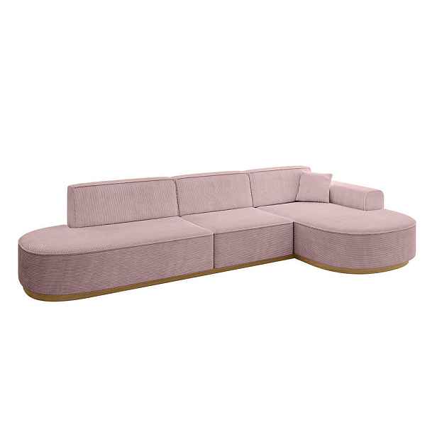 ALTDECOR ROHOVÁ SEDAČKA s otomanem, pravá MARI-L2-v2 328x171x83 Růžová Manšestr