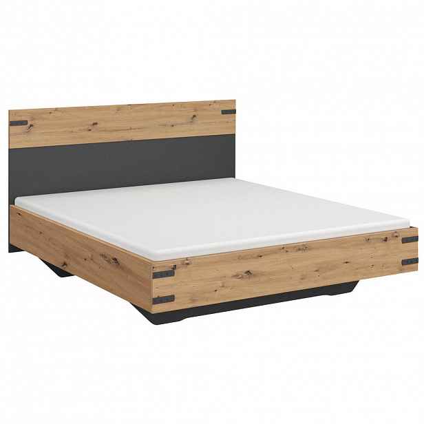 Rauch Möbel POSTEL, 180/200 cm, plast, kompozitní dřevo, tmavě šedá, dub artisan - 000380035207