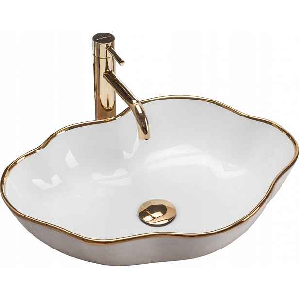 Umyvadlo na desku Pearl Gold Edge (REA-U0696) /po/