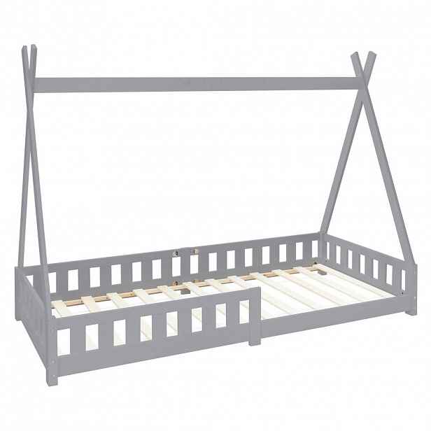 ML-DESIGN DĚTSKÁ POSTEL Tipi 90x200 cm Světle šedá