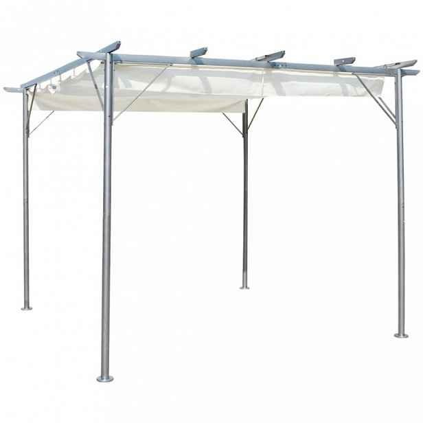 Pergola se zatahovací střechou 3 x 3 m Bílá