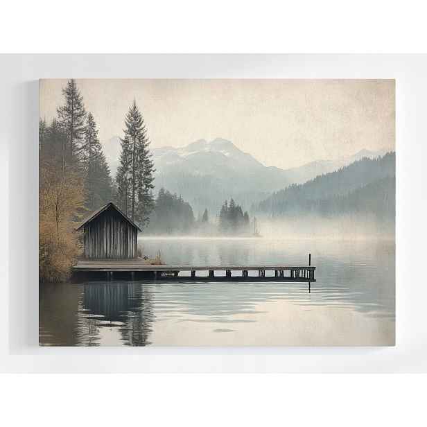 Plakát Krajina Hory Les Jezero Most Přístav Molo 100x75