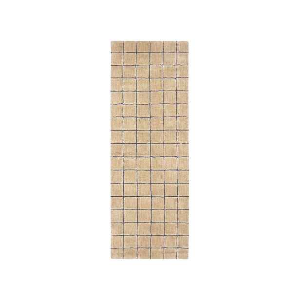 Ručně tkaný vlněný běhoun jantarový 80x230 cm Mosaic Amber – Lorena Canals