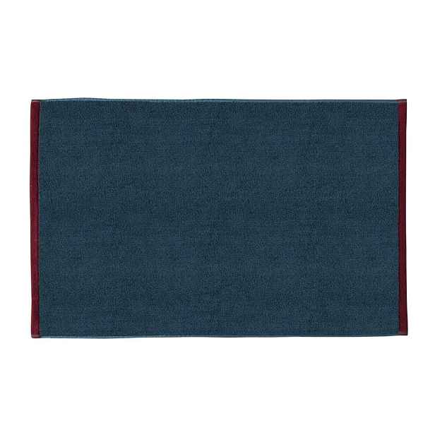 Tmavě modrá/šedá koupelnová předložka z bio bavlny 50x80 cm Soft – Mette Ditmer Denmark