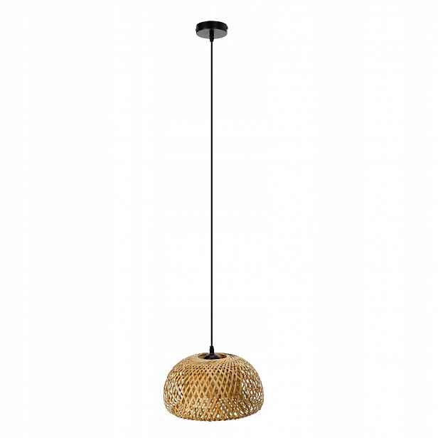 Závěsná bambusová lampa Boho Baku S Krbobuscz Kobi pletenina obývací pokoj jídelna