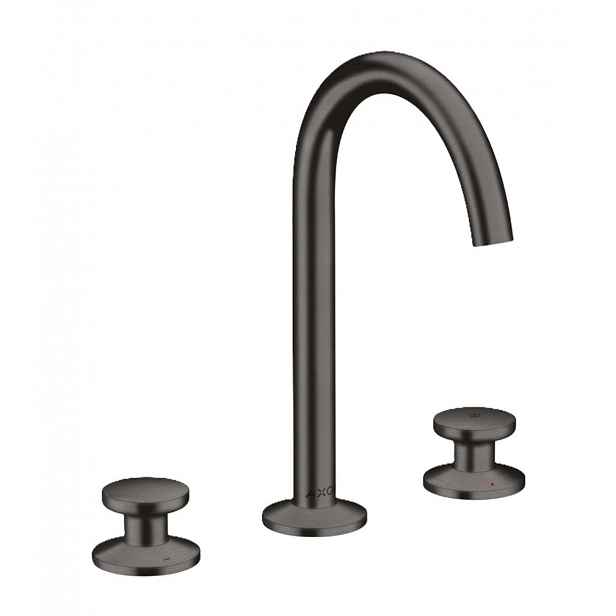 Axor One - Umyvadlová baterie s výpustí Push-Open, 3-otvorová instalace, EcoSmart, kartáčovaný černý chrom 48070340