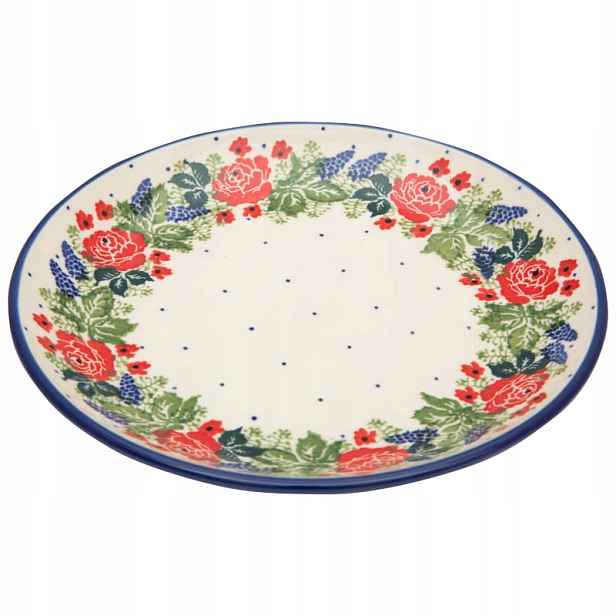 Dezertní talíř 20 cm Umělecká keramika Bolesławiec vzor 1958 Květiny