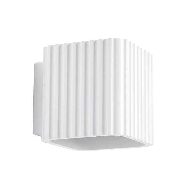 Nástěnná lampa Riff bílá G9 SL.3028 Sollux Čtvercová vroubkovaná lampa na zeď
