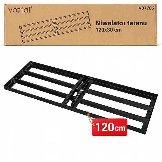 Ruční Nivelátor Terénu 120 CM Srovnávač Trávníku Hrábě Rozhrnovač