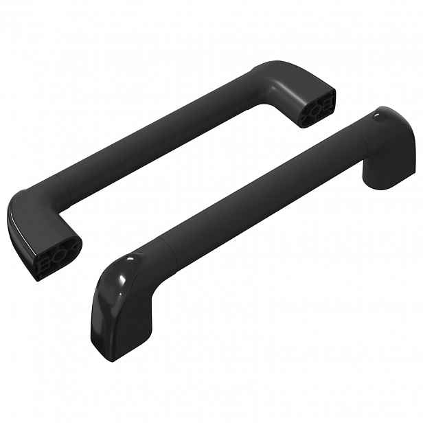 vidaXL Rukojeť Jednobarevný 2 ks Černá 380 x 34 x 85 mm Hliník a PP