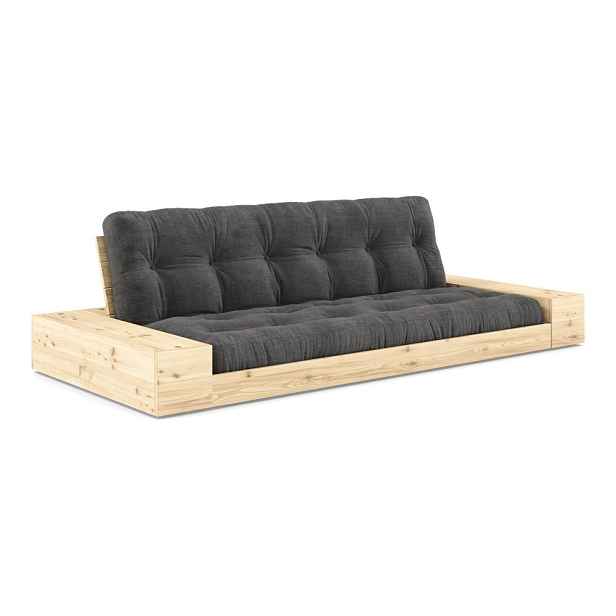 Černo-antracitová manšestrová rozkládací pohovka 244 cm Base – Karup Design