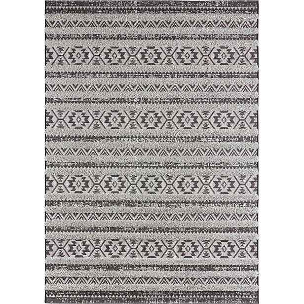 Šedočerný hrubý koberec typu shaggy do obývacího pokoje 160 x 230 cm