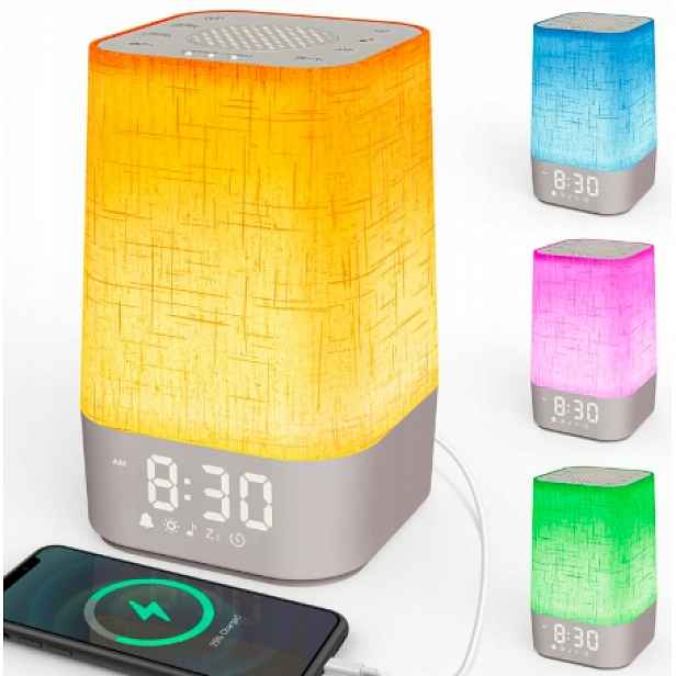 Světelný Budík S Simulací Východu Slunce Noční Lampa S 30 Zvuky