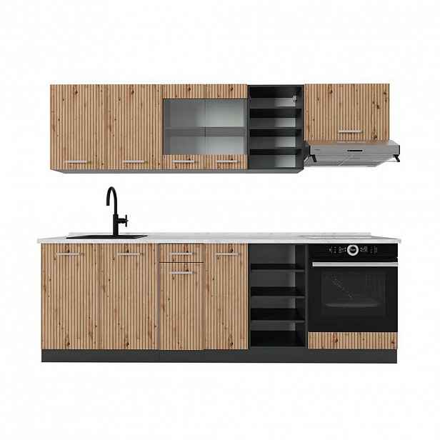 Vicco KUCHYŇSKÝ KOUT R-Line Dub Artisan/antracit 240 cm s pracovní deskou
