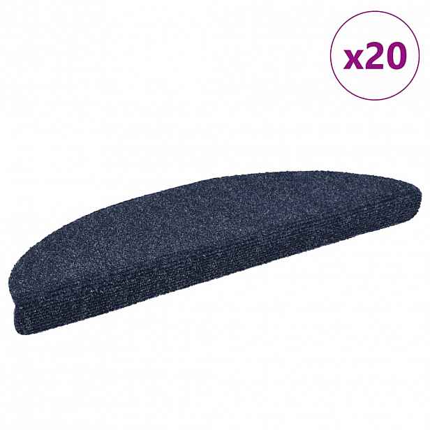 vidaXL Schodové rohože samolepicí 20 ks 56 x 17 x 3 cm modré půlkulaté