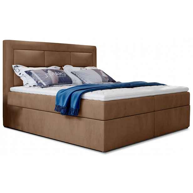 Boxspring KORBELA 10 160x200, světle hnědá látka