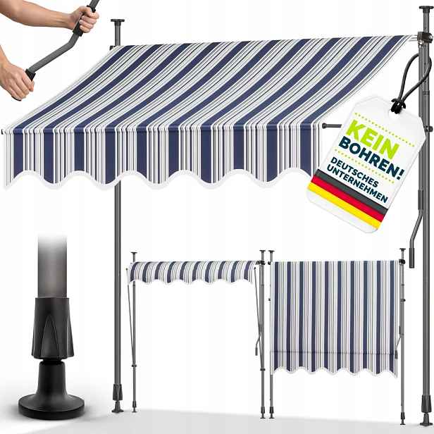 Balkonová markýza Tillvex 150 cm, modro-šedá