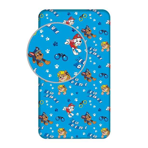 Modré napínací bavlněné dětské prostěradlo na jednolůžko 90x200 cm Paw Patrol – Jerry Fabrics