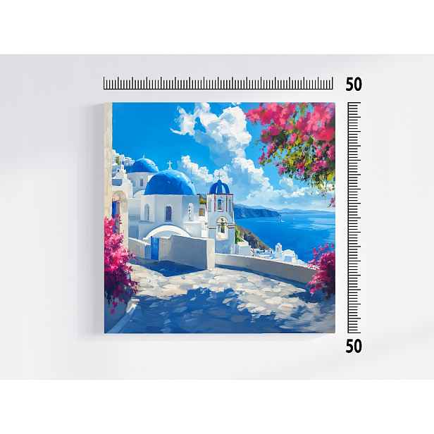 Obraz Na Plátně Canvas Krajina Ostrov Moře Řecko Kyklady Santorini 50x50