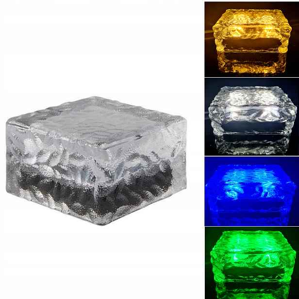 Solární Lampa Modrá 4LED Zahradní Terasová Skleněná Krycí Moderní 4 Ks