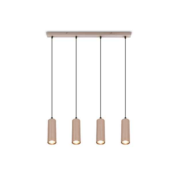 Briloner LED závěsné svítidlo (4-prvkový nosník, béžová)