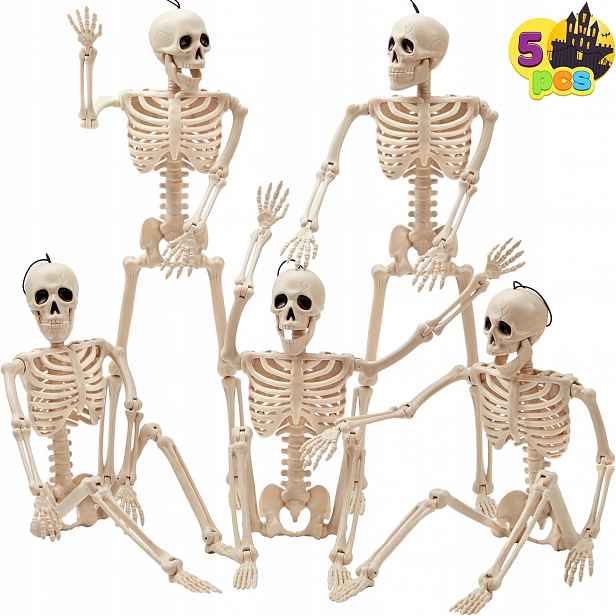 Halloweenská plastová kostra, 90 cm, s pohyblivými klouby, 2 ks
