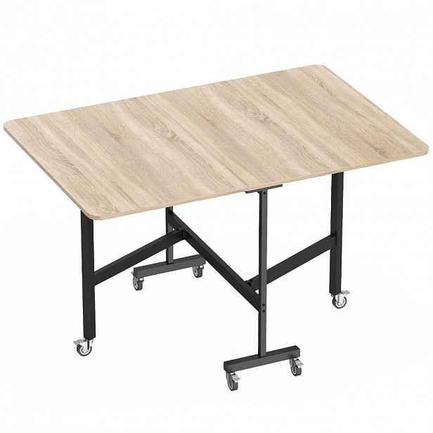 HOMCOM JÍDELNÍ STŮL z dřevotřískové desky 120/80/73 cm dub